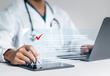 Image-displaying-a-healthcare-professional-participating-in-paid-medical-surveys-thereby-bridging-the-gap-between-hcps-and-healthcare-research